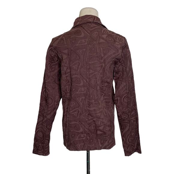Kaktus brown buttoned stretched shacket size small - Picture 2 of 8